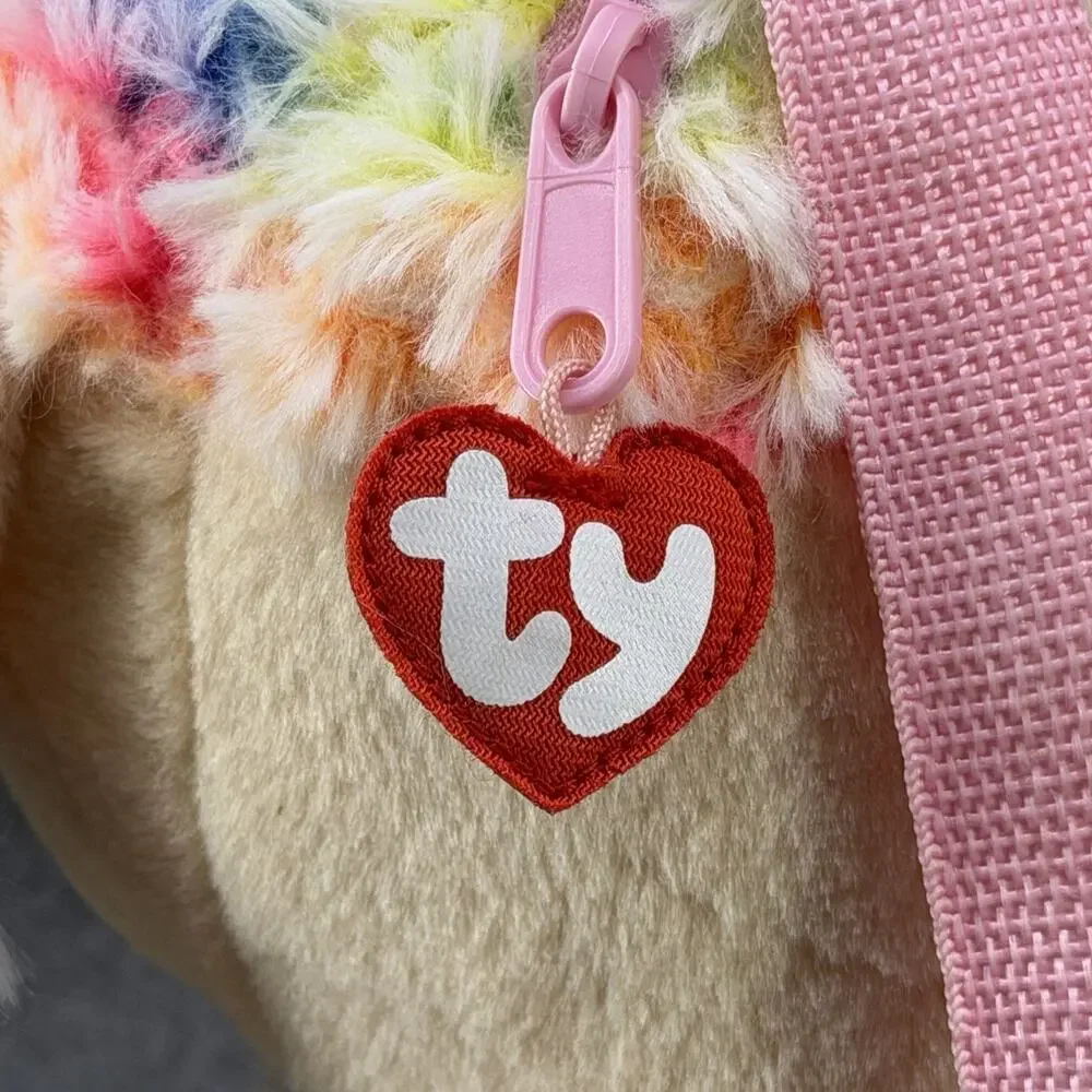 Ty Gear Beanie Boos Rainbow the Poodle Dog Plush Kids Small Backpack 10